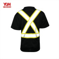 Hi vis  reflective safety black safety polo shirts